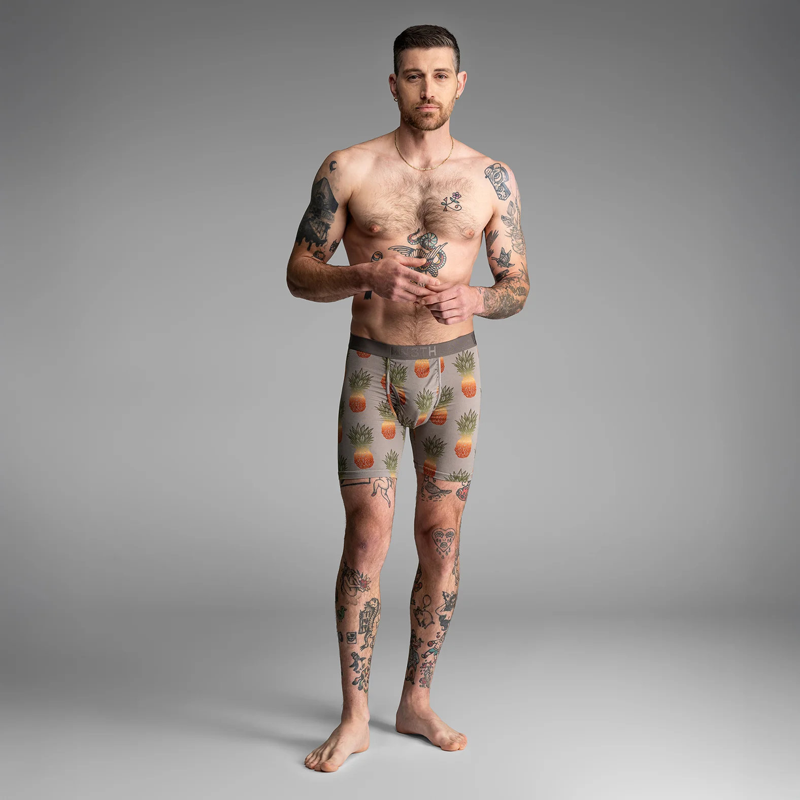 Classic Icon Boxer Brief With Fly : Pineapple Fade Cloudburst - Image 3
