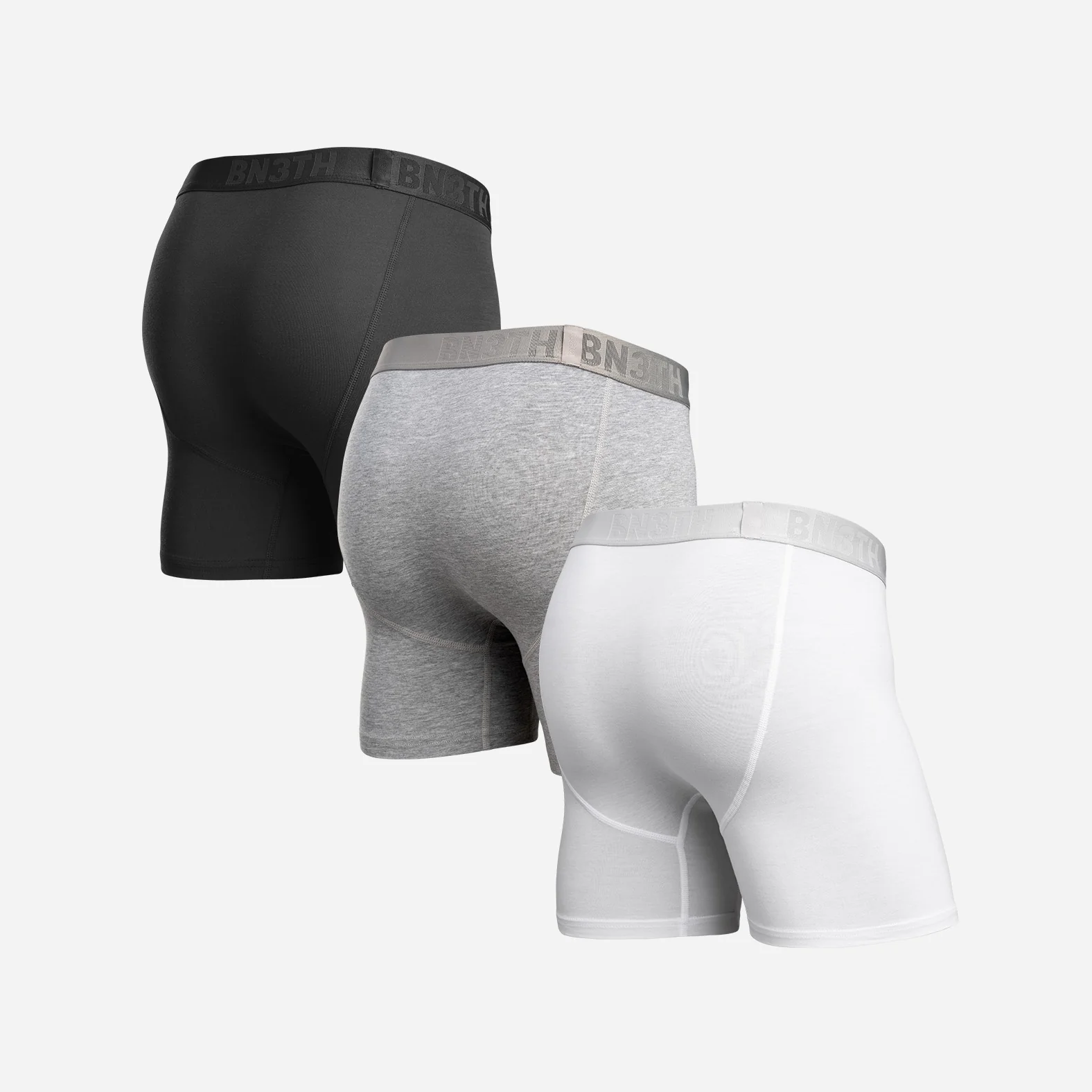 Essentials Boxer Brief : Black/Heather Gray/White 3 Pack - Image 3