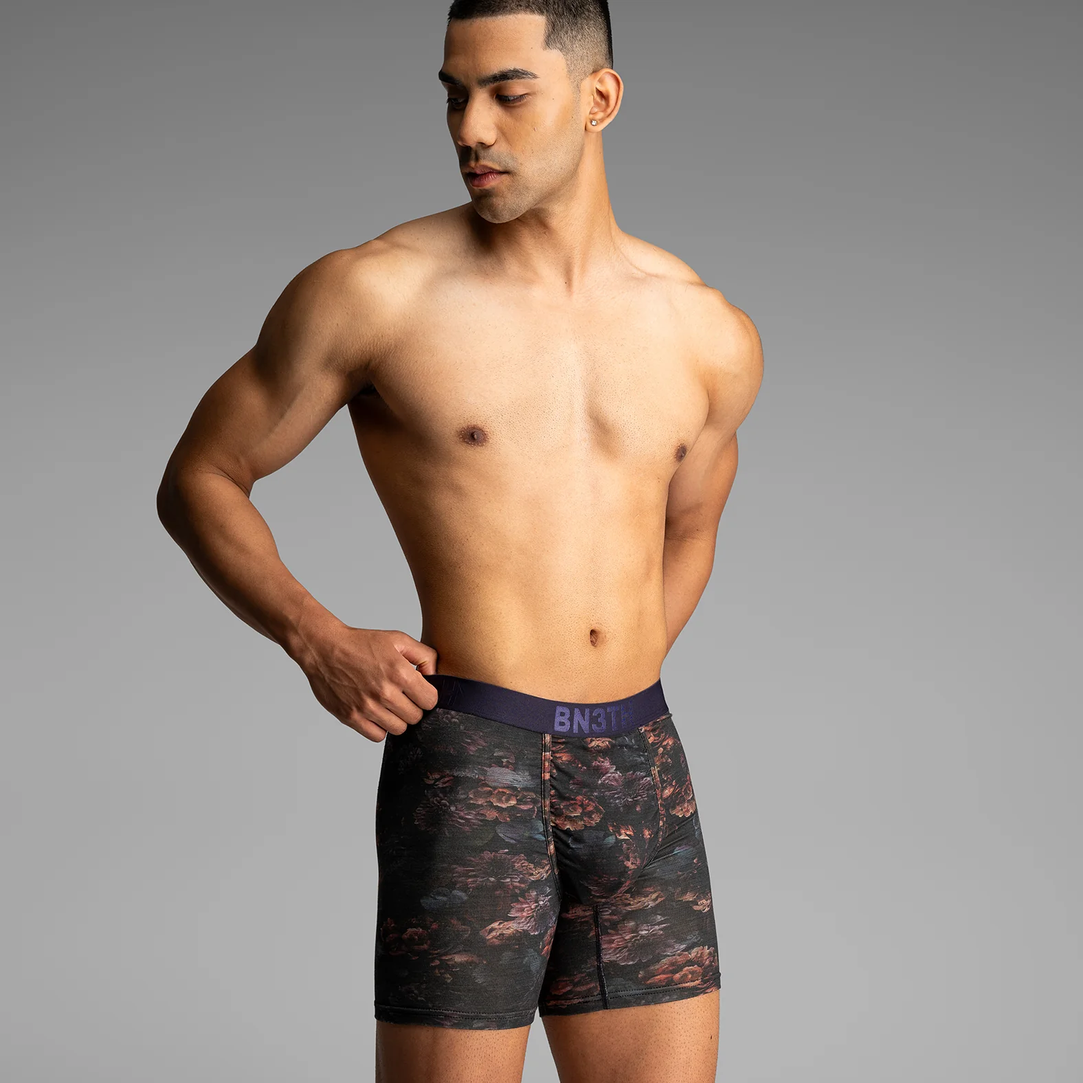 Classic Icon Boxer Brief : Dark Floral Dark Navy - Image 4