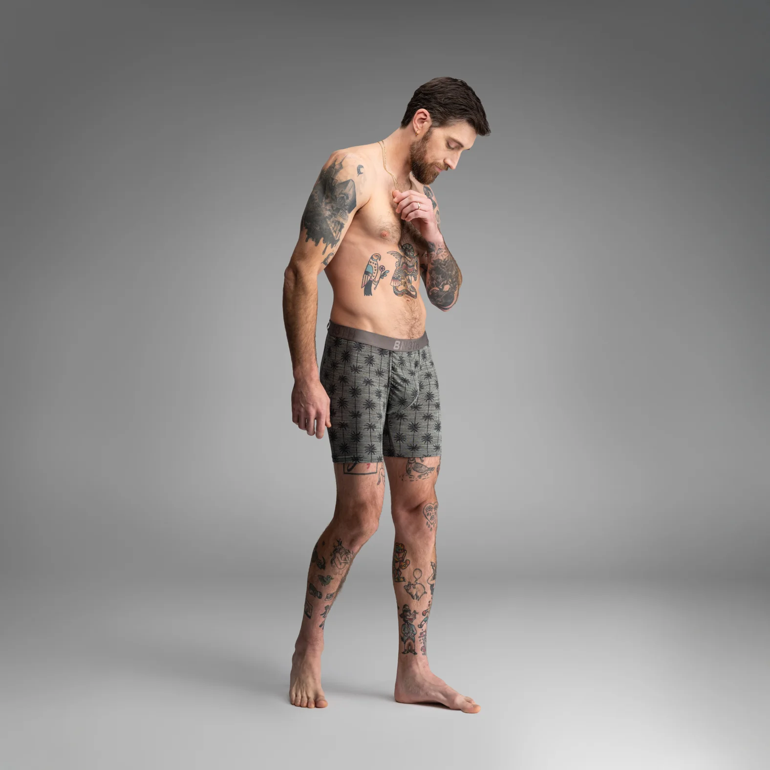 Classic Boxer Brief : Palm Stripe - Jadeite Green - Image 4