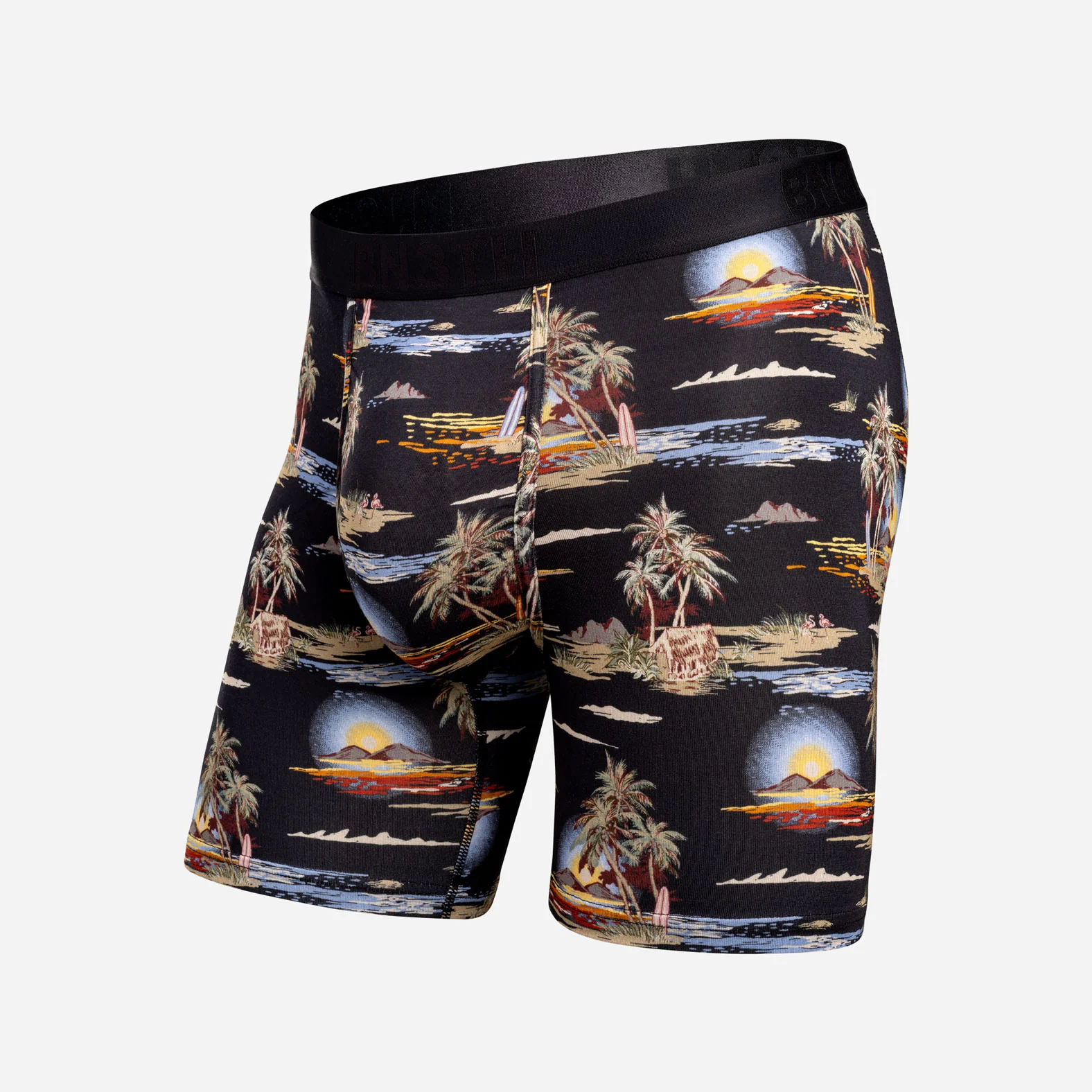 Classic Icon Boxer Brief: Tropical Landscape - Black