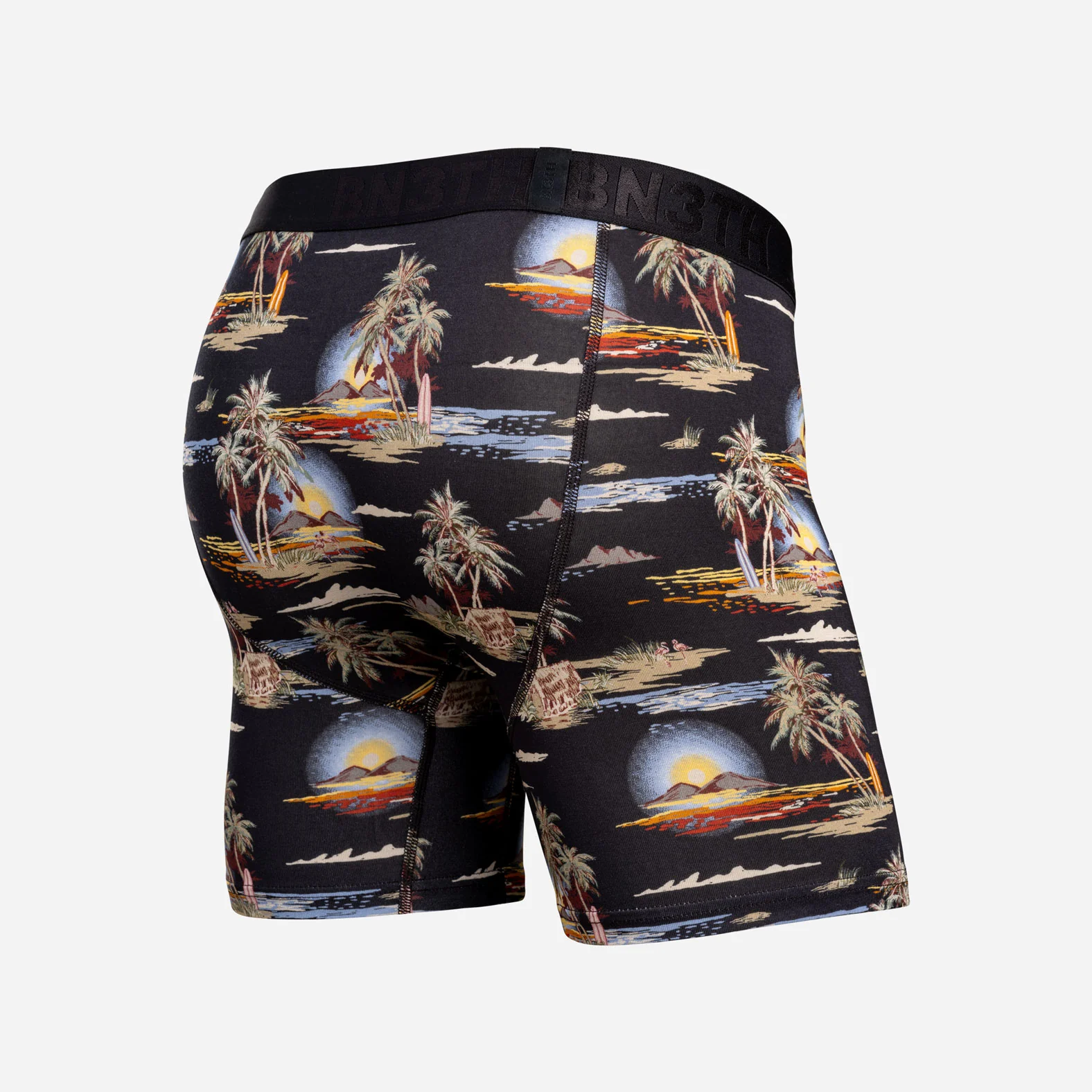 Classic Icon Boxer Brief: Tropical Landscape - Black - Image 3