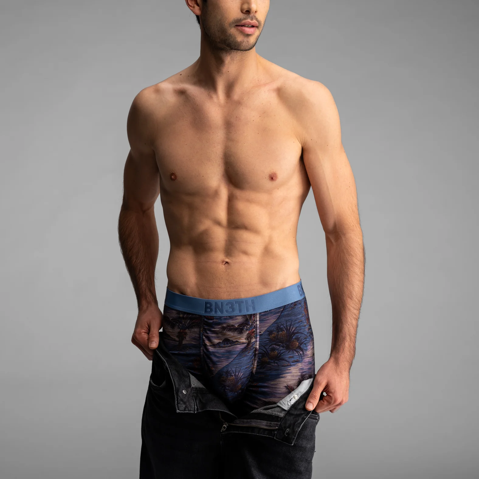 Classic Icon Boxer Brief: Vintage Tropics - Heather Fog - Image 6