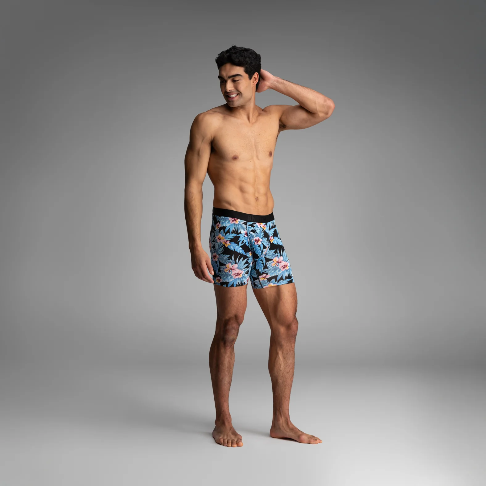 Classic Icon Boxer Brief With Fly : Vintage Hawaii - Fog - Image 4