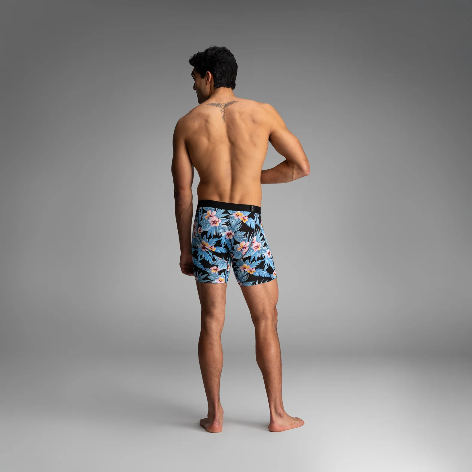 Classic Icon Boxer Brief With Fly : Vintage Hawaii - Fog - Image 5