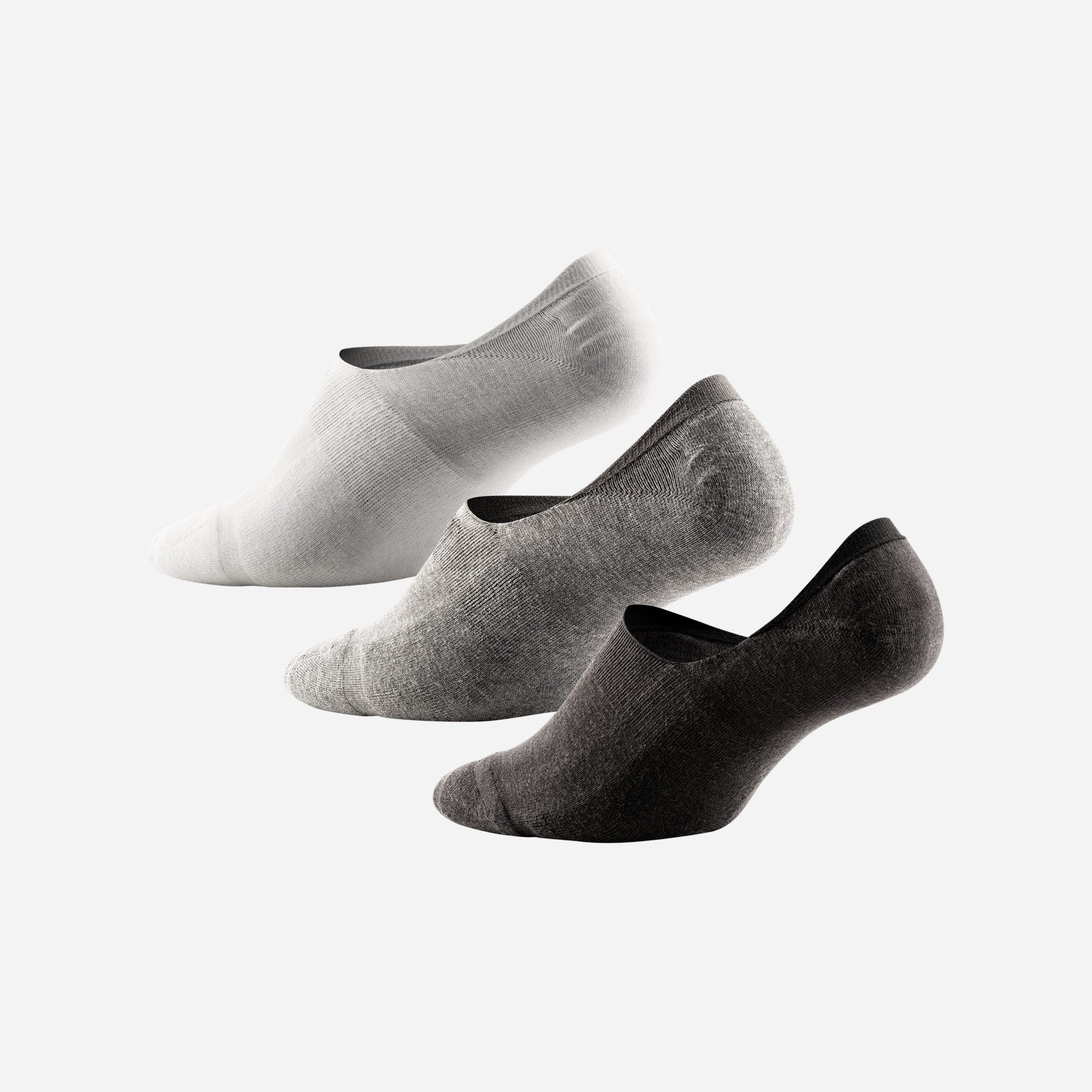 Classic No Show Sock: Black/Heather Gray/White  3 Pack - Image 3