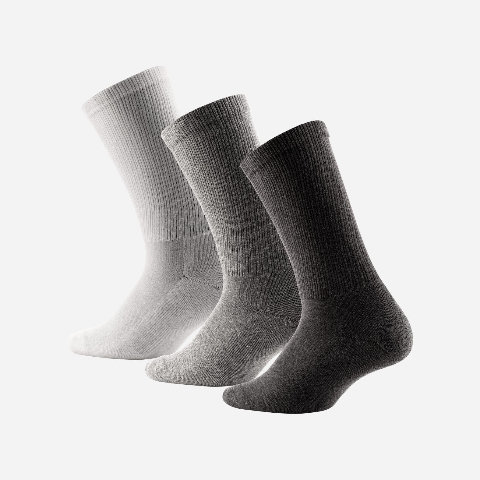 Classic Crew Sock: Black/Heather Gray/White 3 Pack - Image 3
