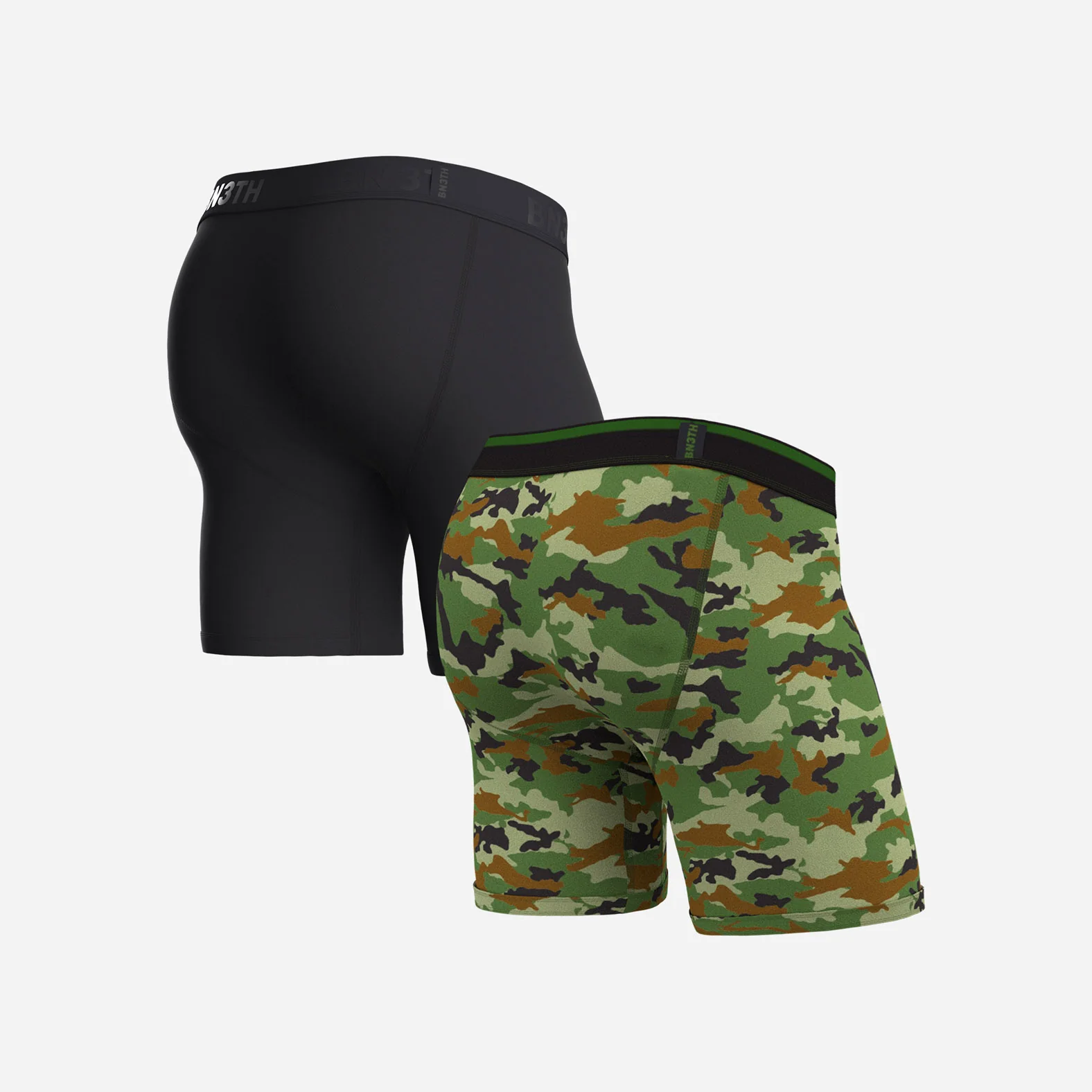 Classic Icon Boxer Brief: Black/Camo Green 2 Pack - Image 3