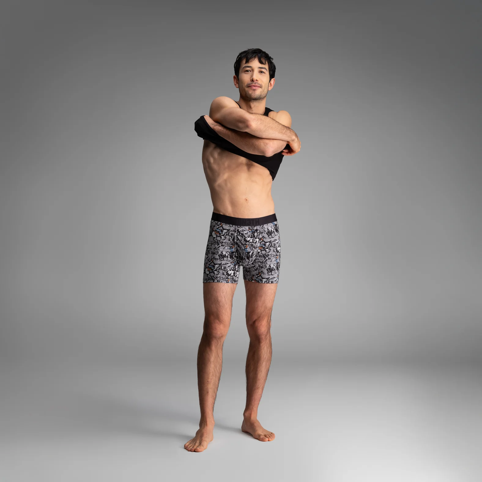 Essentials Boxer Brief: Prairie Dustup - Gray - Image 2