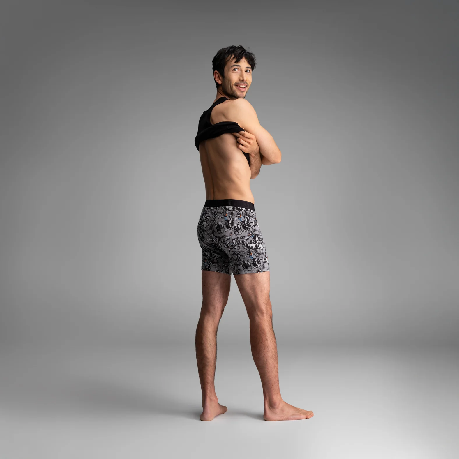 Essentials Boxer Brief: Prairie Dustup - Gray - Image 5