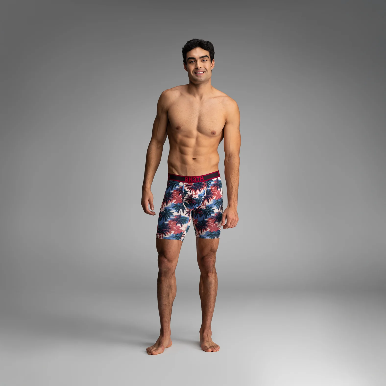 Pro Flex Max Boxer Brief: Electric Palm-Heather Sand - Image 2