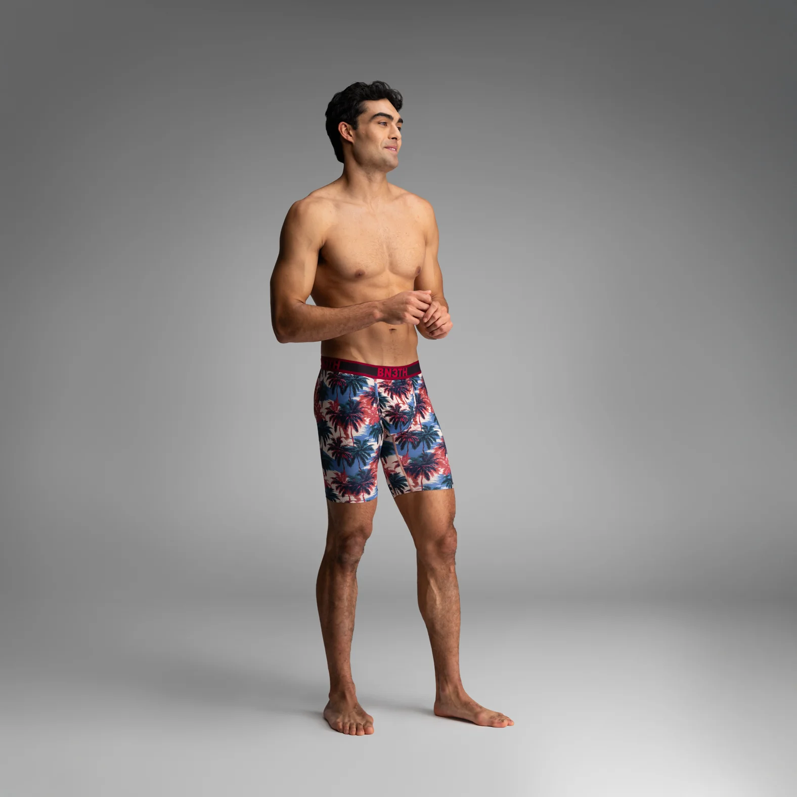 Pro Flex Max Boxer Brief: Electric Palm-Heather Sand - Image 5