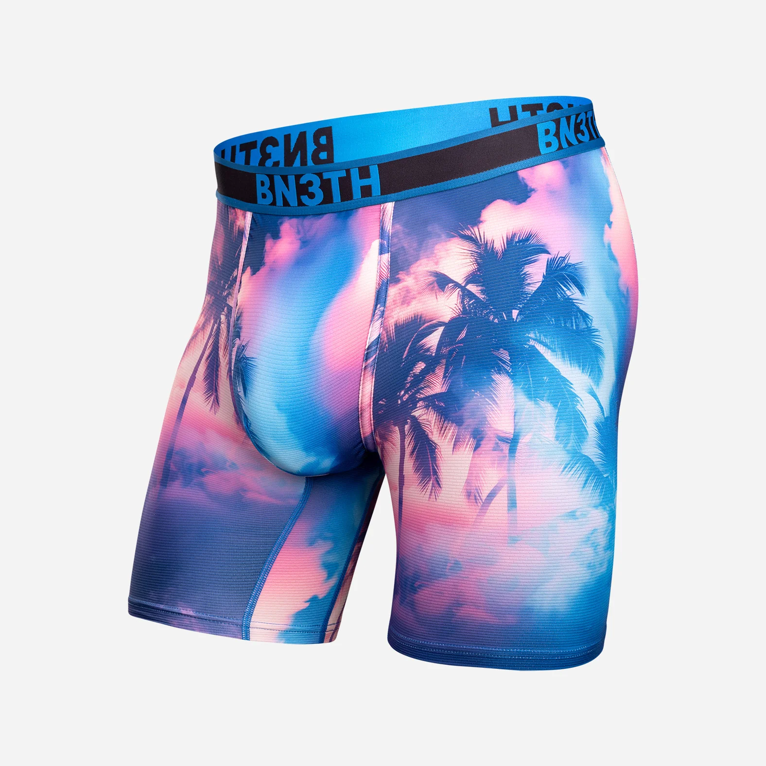 Pro Flex Max Boxer Brief: Smokey Palms-Blue Lolite