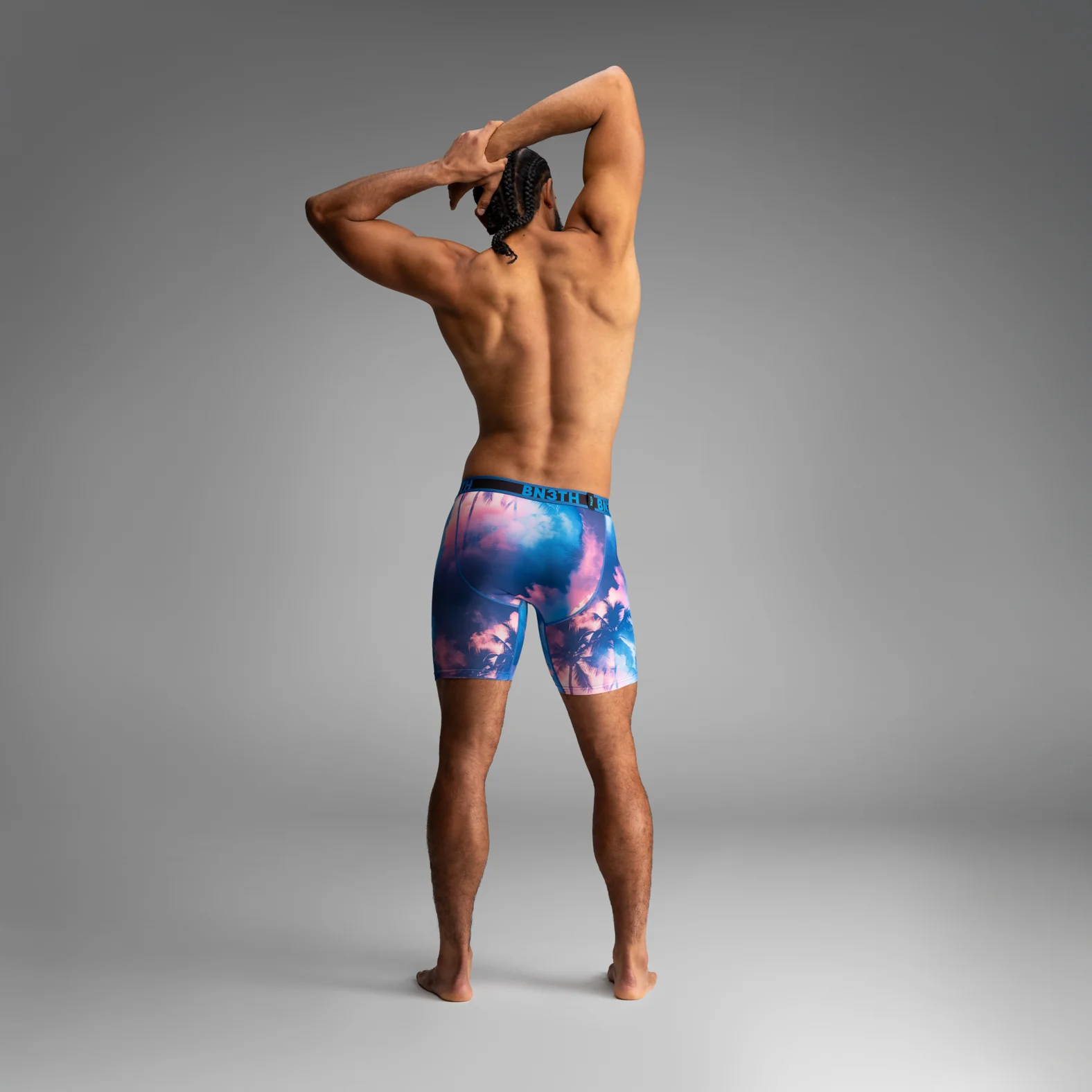 Pro Flex Max Boxer Brief: Smokey Palms-Blue Lolite - Image 6