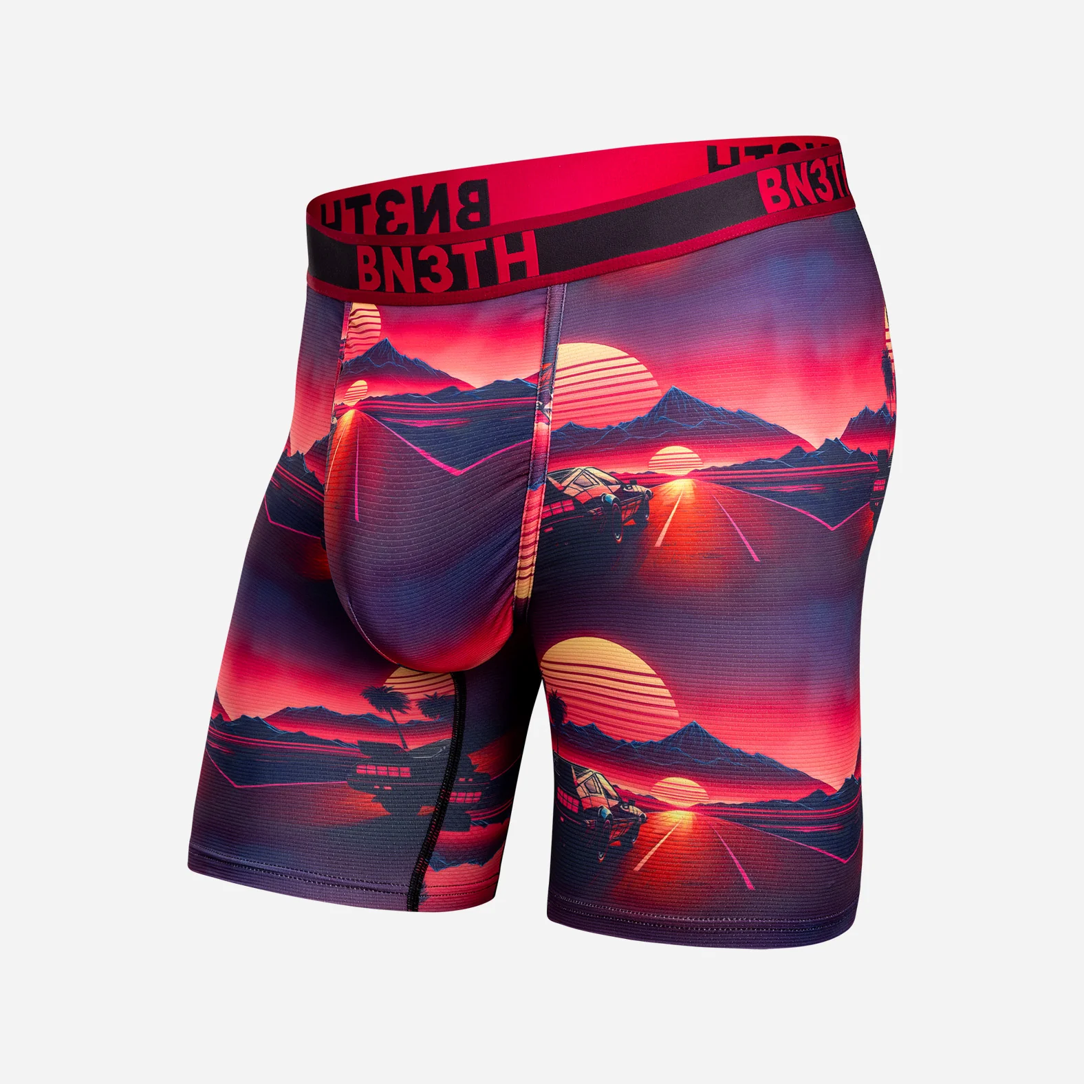 Pro Flex Max Boxer Brief: Sunset Racing - Cerise