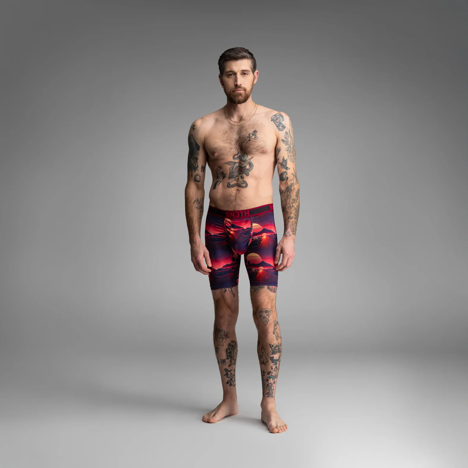 Pro Flex Max Boxer Brief: Sunset Racing - Cerise - Image 2