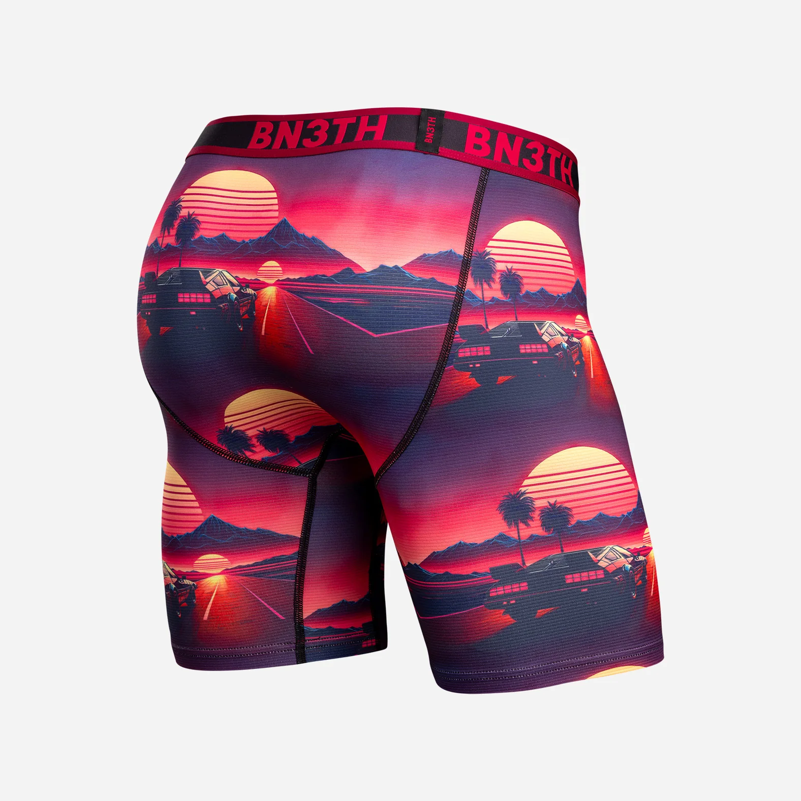 Pro Flex Max Boxer Brief: Sunset Racing - Cerise - Image 3