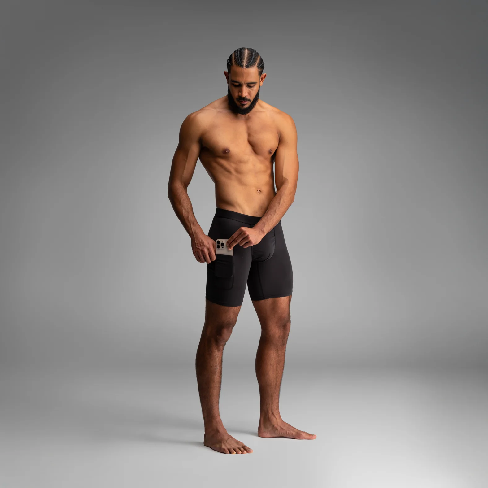 Pro Ultra Liner Short With Pocket: Lucas Beaufort - Black - Image 4