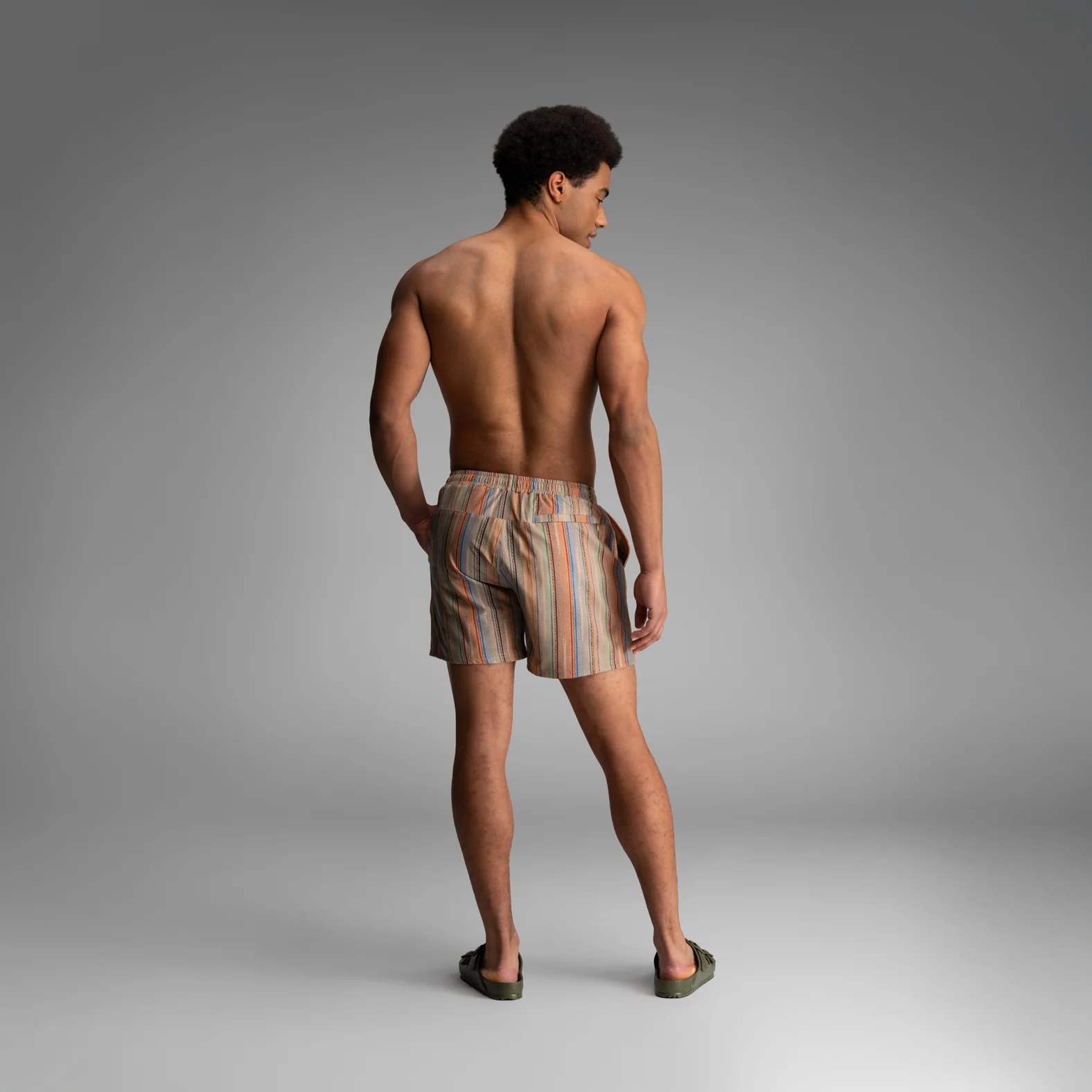 Shoreline 5" Short 2N1: Ikat Stripe - Beige - Image 6