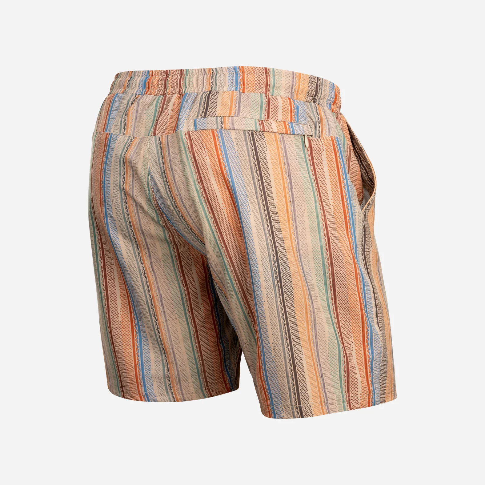 Shoreline 7" Short 2N1: Ikat Stripe - Beige - Image 3