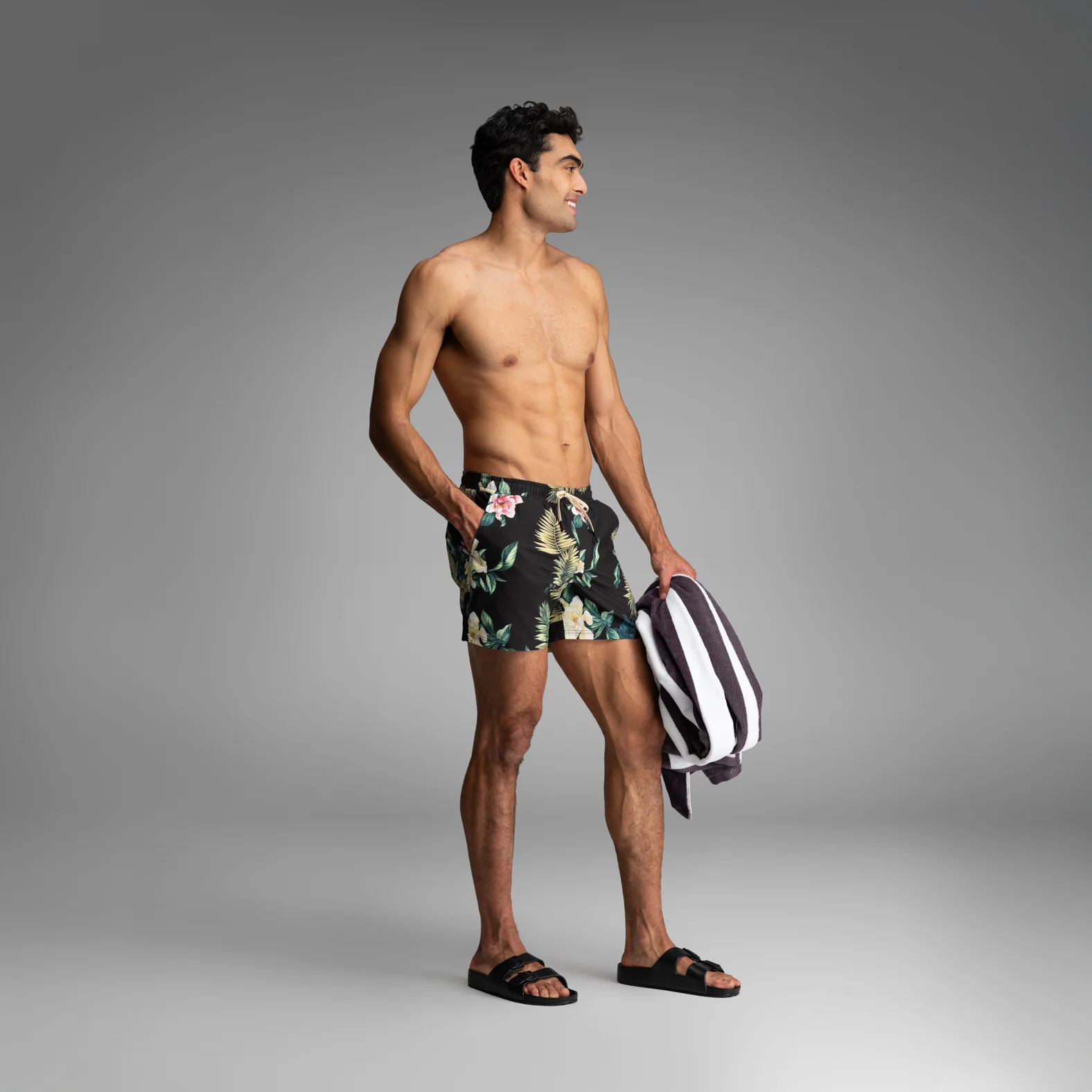 Wave 5" Swim Short 2N1: Magnolia Black - Image 4