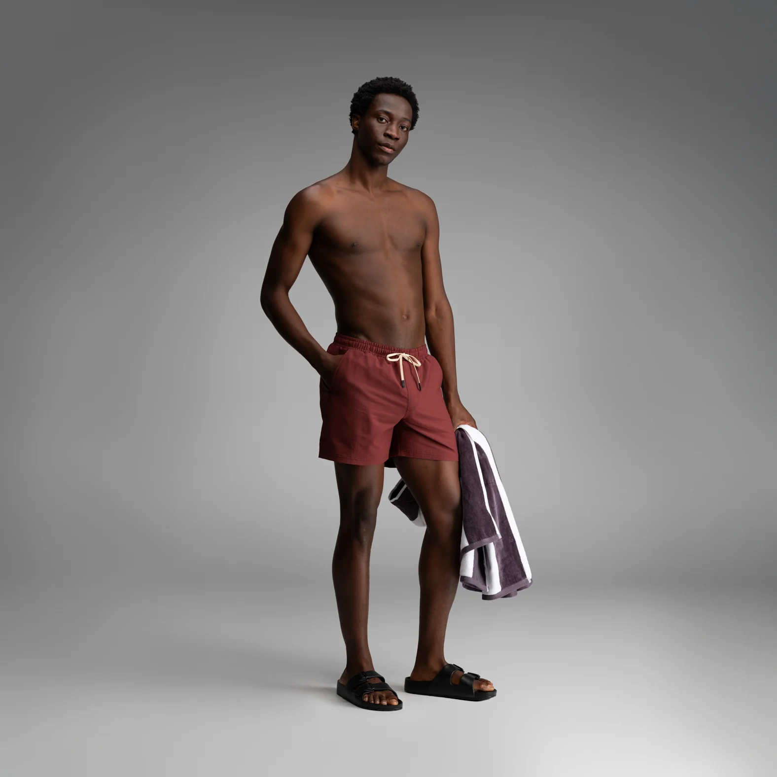 Wave 5" Swim Short 2N1: Red Mahogany - Image 4