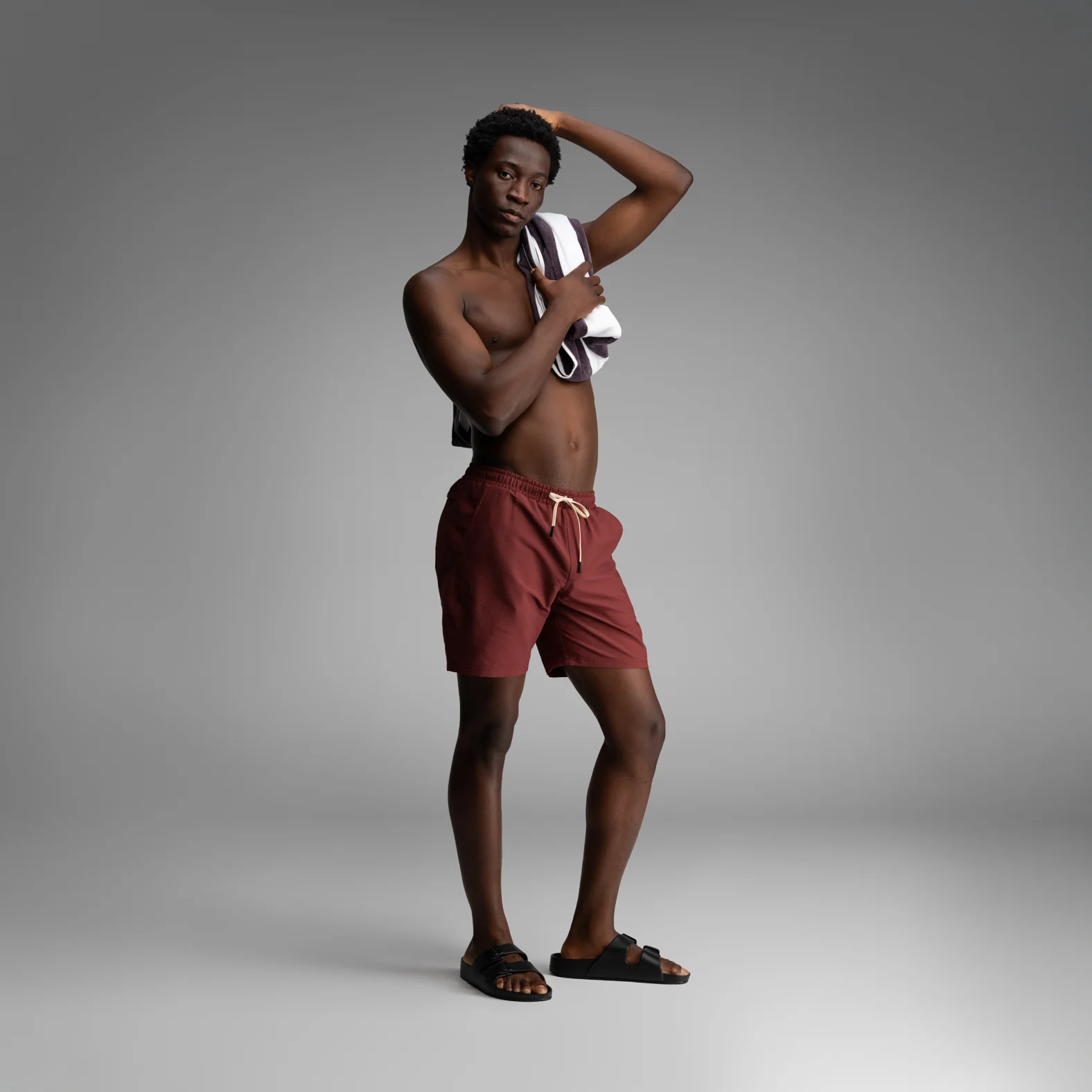 Wave 7" Swim Short 2N1: Red Mahogany - Image 4